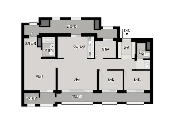 인하대역 푸르지오 에듀포레 84A타입구조